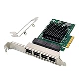 Quad-Port PCIe Gigabit Ethernet Server Adapter with NetXtreme® BCM5719 Chipset PCI Express 1000M Network LAN Card for Windows Server Linux Ubuntu VMware (BCM5719-4P)