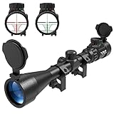UUQ 3-9×40 Rifle Scope with Red/Green Illumination and Rangefinder Reticle - Includes Batteries, Fits 20mm Free Mounts, Waterproof and Fog-Proof,for Hunting,Airsoft and Pellet Guns