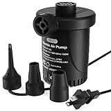 Dr.meter Electric Air Pump for Mattress: AC 110V Portable Inflator Deflator with 3 Nozzles - 150W Quick-Fill Air Pump for Inflatable Pool Raft Bed Boat Floats Swimming Rings Yoga Balls