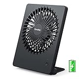 FARADAY Small Table Fans Rechargeable Portable 180°Tilt Folding Desk Fans Battery Operated Personal Fan Ultra Quiet For Home Bedroom Office Desktop, 3 Speeds (Black)