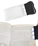 HOME-X LED Light Magnifier for Reading Books, Magazines, and Newspapers, Magnifier Glass with 3 LED Lights and 2X Magnification, Includes Cloth Bag, 5 1/2' L x 2 1/2' W x 1/2' H