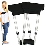 Vive Crutch Pads - Padding for Walking Arm Crutches - Universal Underarm Padded Forearm Handle Pillow Covers for Hand Grips - Soft Foam Armpit Bariatric Accessories for Adults, Kids (1 Black Pair)