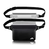 HEETA 2-Pack Waterproof Pouch, Screen Touch Sensitive Waterproof Bag with Adjustable Waist Strap - Keep Your Phone and Valuables Dry - Perfect for Swimming Diving Boating Fishing Beach, Black & White