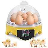 Yosoo Incubator Hatcher-7 Digital Clear Egg Turning Incubator Hatcher Temperature Control Egg Incubator Hatching Machine (20W-7Egg)