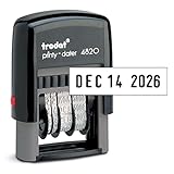 Trodat Printy 4820 Date Stamp, Self-Inking Stamp for Professional and Personal Applications, 3/8” x 1-¼”, Eco-Friendly Climate Neutral Product (Black)