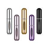 DEPOZA Portable Mini Refillable Perfume Atomizer Travel Spray Bottle Accessories 5 sets of 5ml/0.2oz