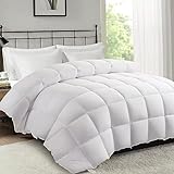 MERITLIFE Premium King Size Lightweight Comforter Down Alternative All Season Breathable Quilted Duvet Insert with Corner Tabs Ultra Soft Box Stitched Machine Washable (White 90'x102')