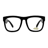 PASTL Black Oversized Square Glasses Thick Horn Rim Clear Lens Frame