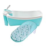 Summer Lil Luxuries Whirlpool Bubbling Spa & Shower (Blue) - Luxurious Baby Bathtub with Circulating Water Jets - Includes Deluxe Newborn Sling and Clean Rinse Spa/Shower Unit