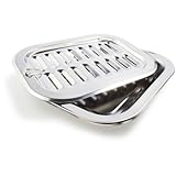 Sur La Table 12' x 9' Stainless Steel Broiler Pan includes Broiler Rack and Pan, Silver