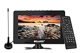 Milanix 7' Portable Widescreen LCD TV Rechargeable Battery Operated with USB, SD Card Slot, FM Radio, AV Input, Built in Digital Tuner, and Remote Control for Home, Kitchen, Camping, Car Travel, and RV