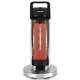 Infrared Outdoor Electric Space Heater - 900Watt Portable Fast Heating Indoor/Outdoor Heater Odorless Waterproof Electric Patio Heater w/ Tip-over Safety Switch -Remote Control -SereneLife SLOHT24