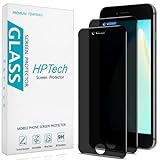 HPTech (2 Pack) Privacy Screen Protector Designed for iPhone SE 2020, iPhone 8, iPhone 7, iPhone 6S, iPhone 6 4.7-Inch Anti-Spy Tempered Glass, Anti Scratch, Bubble Free