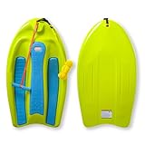 ZUP Coast Board All-in-One Kid's Wakeboard with Rope Handle, Trainer Board, Kneeboard and Water Skis for Water Sports, Boating, Yellow