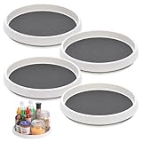 Lazy Susan Turntable, Set of 4, 10 Inch Non-Skid Lazy Susan Organizer for Cabinet, Pantry Organization, Kitchen Storage, Bathroom Sink Cabinet, Refrigerator, Countertop, Spice Rack (4 Pack 10 in)