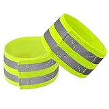 CSYSX High Visibility Reflective Bands for Wrist Arm Ankle Leg Adjustable Elastic Reflective Gear for Night Walking Cycling Running Jogging Outdoor Safety Reflector Straps Belt (2bands)