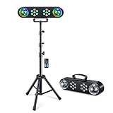 DJ Lights with Stand, Telbum Party Bar Light Set, Mobile Stage Lighting System Sound Activated LED Par Lights, for Move Band Disco Wedding Halloween Christmas