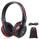 SIMOLIO IR Headphones for Car DVD, Infrared Headphones Kids Universal 2 Channel, Car Headphones Wireless with Bag & 3.5mm AUX Cord for Honda Odyssey Rear Entertainment System, Foldable Durable On-Ear