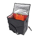 OLYDON Insulated Heated Delivery Bag with Handle - Portable Microwave Food Warmer, Collapsable Grocery Boxes - Picnic Lunch Pizza Container for Food Transport