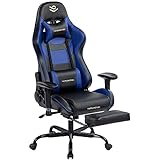 Comermax Gaming Chair with Footrest Reclining High Back Computer Game Chair with Lumbar Support and Headrest
