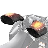 KEMIMOTO ATV Gloves Heated Snowmobile Handlebar Muffs, Water-Resistant/Front Wind-Breaking Winter Thermal Gloves for Men Women, Compatible with 12V Polaris Skidoo Arctic Cat Snowmobile