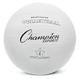 Champion Sports Rubber Volleyball, Official Size, for Indoor and Outdoor Use - Durable, Regulation Volleyballs for Beginners, Competitive, Recreational Play - Premium Equipment - White, VR4