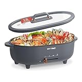 HYTRIC 3.5L Hot Pot Electric for Cooking, Shabu Shabu Hot Pot with Nonstick Coating, Multifunction Electric Pot with Power Control for Noodles, Sauté, Soup, Electric Cooker for Party, BPA-FREE