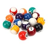 Haosie 16PCS Mini Billiard Balls Set, 2.5cm/0.98inch Mini Pool Ball Set, Resin Children Billiard Ball, for Recreation Games
