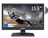 Feihe 15.6 Inch 1080p LED Flat Screen TV with Built-in DVD Player, Small TV-DVD Combo w/ATSC Tuner/HDMI/USB/AV/VGA Input, Watch Television Anywhere for Kitchen Bedroom RV Camper Truck Caravan Boat