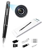Spy Camera Pen 1080P Video Recorder HD Gear Body Camera Portable Pocket Camera Nanny Cam - Easy to Use with Upgraded Detail Instruction Graphic Quick Guide, Hidden Camera Pen with All Necessary Parts