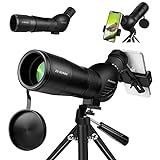 HUICOCY Spotting Scopes, 20-60x60mm Zoom 39-19m/1000m with FMC Lens, BAK4 45 Degree Angled Eyepiece, Fogproof Spotting Scope with Tripod, Phone Adapter, Carry Bag for Target Shooting,Hunting,Birding