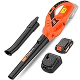 Leisch Life Leaf Blower Cordless,21V Handheld Electric Leaf Blower with Battery and Charger, 2 Speed Mode, Lightweight Battery Powered Leaf Blower for Lawn Care, Patio, Yard, Sidewalk,Snow Blowing
