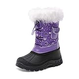 DREAM PAIRS Little Kid Ksnow Purple Isulated Waterproof Snow Boots - 1 M US Little Kid