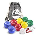 GoSports Mini Travel Size Bocce Game Set with 8 Balls, Pallino, Tote Bag and Measuring Rope - Choose Your Size