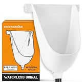 Stock Your Home Waterless Urinal for Men (White), Plastic Urinals for Men's Garage, Shed, or Backyard, Wall Mount Urine Diverter and Outdoor Camper Urinals, Portable Urinal for Men, Waterless Toilet