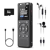 96GB Digital Voice Recorder One Click, HD Recording Easy Control Voice Recorder with Playback, Large Screen 7000 Hours Sound Audio Recorder Recording Tape for Lectures Meeting MP3 Player