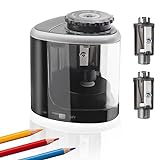 Sonuimy Battery Pencil sharpeners for Colored Pencils, Portable Electric Pencil Sharpener for #2 No.2 HB Pencils (6-8mm), Battery Operated sharpeners for Artist Classroom School Work Office -Black