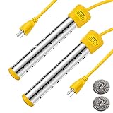 2 Pcs Immersion Water Heater Portable Electric Heater Submersible Hot Tub Heater with 304 SS Guard for Above Ground Pool Bathtub Plastic Bucket Basin Heat 5 Gallon Water in Minutes (Yellow,2000W)