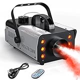 HOLDLAMP Fog Machine, 1200W and 6000CFM Smoke Machine with Wireless Remote Control and 6 Colorful LED Lights for Christmas Halloween Wedding Stage Effect DJ Disco Party Stage