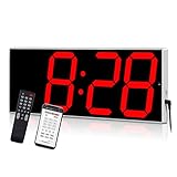 West Ocean LED Oversize Wall Clock with 6' Single Digit, Countdown, Countup, DST Multifunction WiFi Smart Digital Wall Clock (Red)