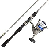 Fishing Rod & Reel Combo -6’6” Fiberglass Pole, Spinning Reel- Bass, Trout & Lake Fish-Spooled with 10lb Test-Action Series by Wakeman Outdoors (Blue)