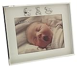 Haysom Interiors Charming and Simplistic Silver and Ivory Newborn Baby 7' x 5' Photo Frame