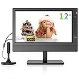 Feihe 12 inch Rechargeable Portable TV for Kitchen, Bedroom, Camper, Small Flat Screen TV with Battery Powered, Handheld TV with Antenna, Built in Digital Tuner