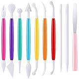 Plastic Clay Tools Clay Sculpting Tools Modeling Clay Tools Double Head Ceramic Pottery Tool Kit Cook Decorating Tools for Kids Crafts DIY Shaping and Sculpting, Assorted Colors