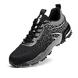 Furuian Steel Toe Sneakers for Men Women Comfortable Safety Shoes Non Slip Steel Toe Shoes Warehouse Industry Contstruction Lightweight Puncture Proof Breathable Work Shoes