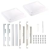 ONLTCO Expert RV Vent Lid Replacements (2-Pack) - Universal Fit for Trailers, Campers & Motorhomes, White Covers with Durable Metal Hinges, Compatible with Jensen, Ventline & Elixir Vents
