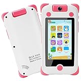 GKTZ Kids Cell Phone - Kids Phone Learning Toy for Girls Aged 3-10 Smart Toddler Phone Children Christmas Birthday Gifts with Flip Camera MP3 Player AR Zoo Function Parental Control(Pink)