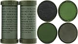 Camo Face Paint, NATO Military Camouflage Outdoor Makeup Jungle Paint Sticks (2 Sticks (4 Colors) - Black, Olive Drab, Light Green & Loam)