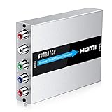 SUNNATCH Component to HDMI Converter with Scaler Function, RGB to HDMI Converter, 5RCA YPbPr to HDMI Converter Adapter, Component in HDMI Out Converter(1080P, Aluminum)