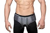 Wonder Care- Grey Inguinal Hernia Support Truss brace for Single / Double Inguinal or Sports Hernia with Two Removable Compression Pads & Adjustable Groin Straps Surgery & injury Recovery belt-Medium